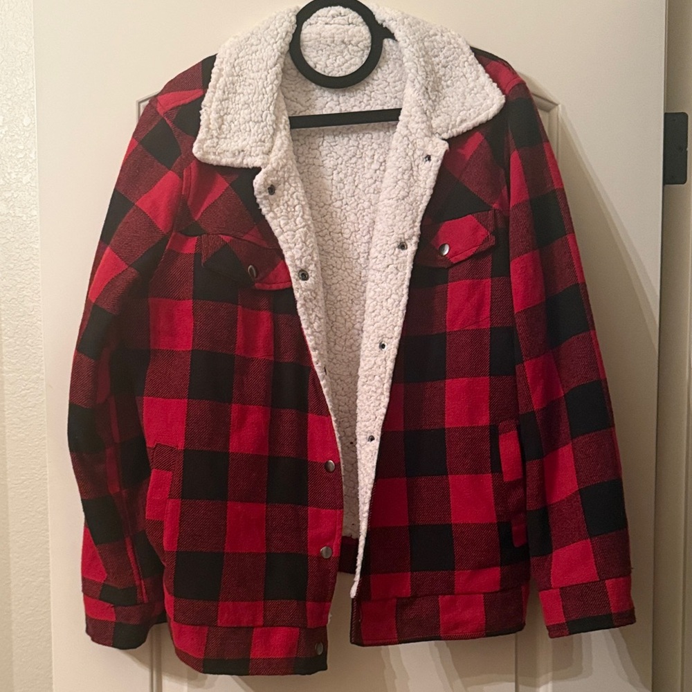 Red and Black Buffalo Plaid - Lined Jacket NWT - Size XL